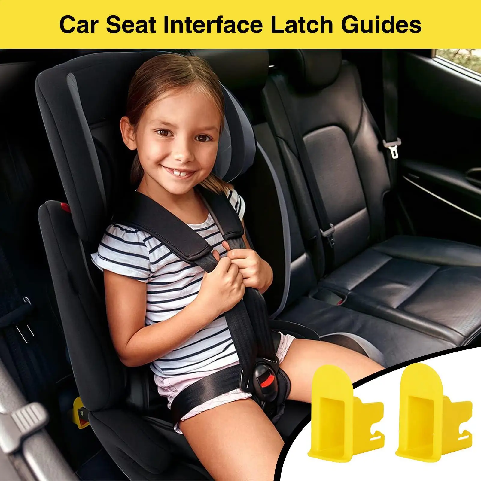 Car Seat Interface Latch Guides 2 Pieces Car Seat Bracket Connector Fixed Guide Groove Stable Car Seat Latch Bracket Baby Car