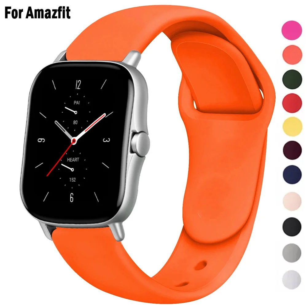 20mm/22mm Silicone band For Amazfit GTS 4/3/2/2e/GTS2 Mini/GTR 42mm/47mm/GTR 4/3 Pro/2/2e Sport Watch Bracelet Amazfit bip strap