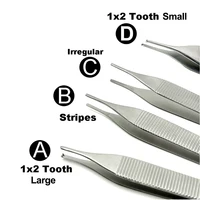 Pinzas de tejido Dental, pinzas de extracción hemostáticas de acero inoxidable, pinzas de organización del hogar, pinzas de vendaje, 1x2