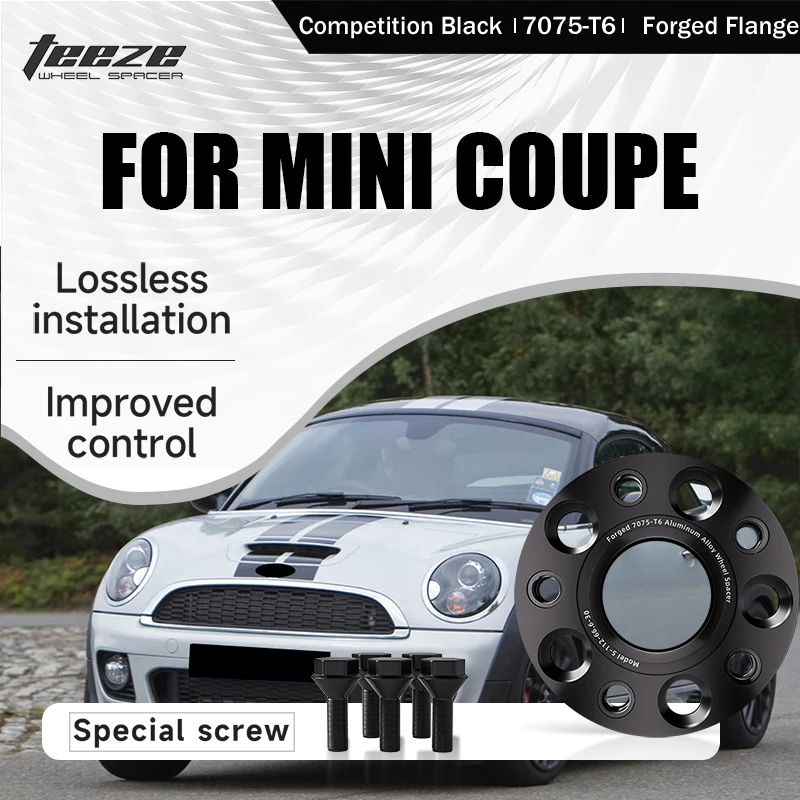 

Teeze 2/4pcs 4x100 CB 56.1mm 14x1.25 Hub Centric Black Forged wheel spacer For 2010-2015 MINI Coupe Flange Plate15/20/25/30mm