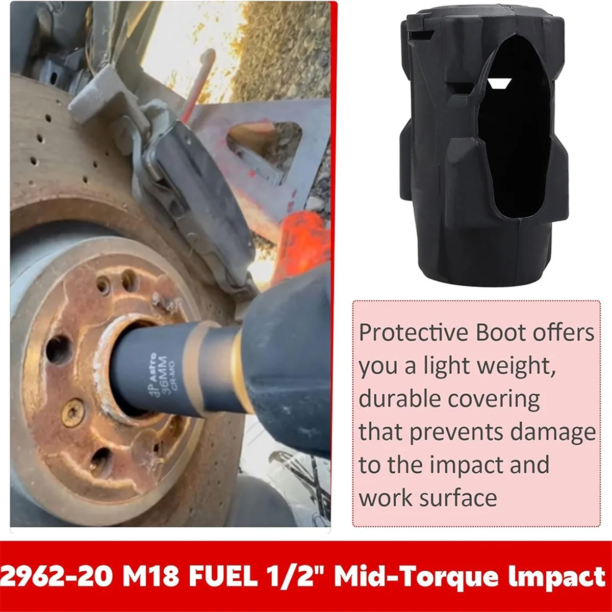 

ABNP 49-16-2960 Protective Boot Fuel Impact Rubber Protective Boot Fits 1/2,3/8 Inch Stubborn Impact Wrench, 2962P-20 0