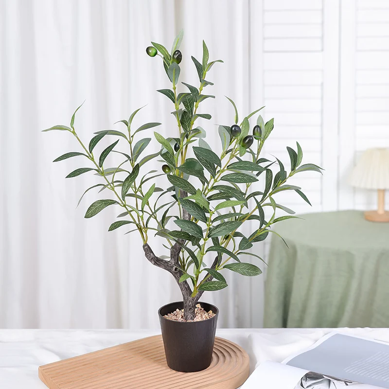 1PC plant simulation tree, simulated olive tree pachira macrocarpa. Money tree potted plant, suitable for home use office. Comme