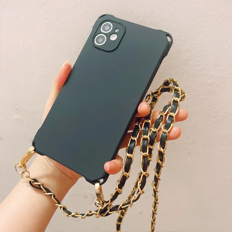 Leather Crossbody Lanyard Necklace Bracelet Phone case ForiPhone 15 14 12 11 13 Pro Max 15 Plus XR X XS Max Soft Cover