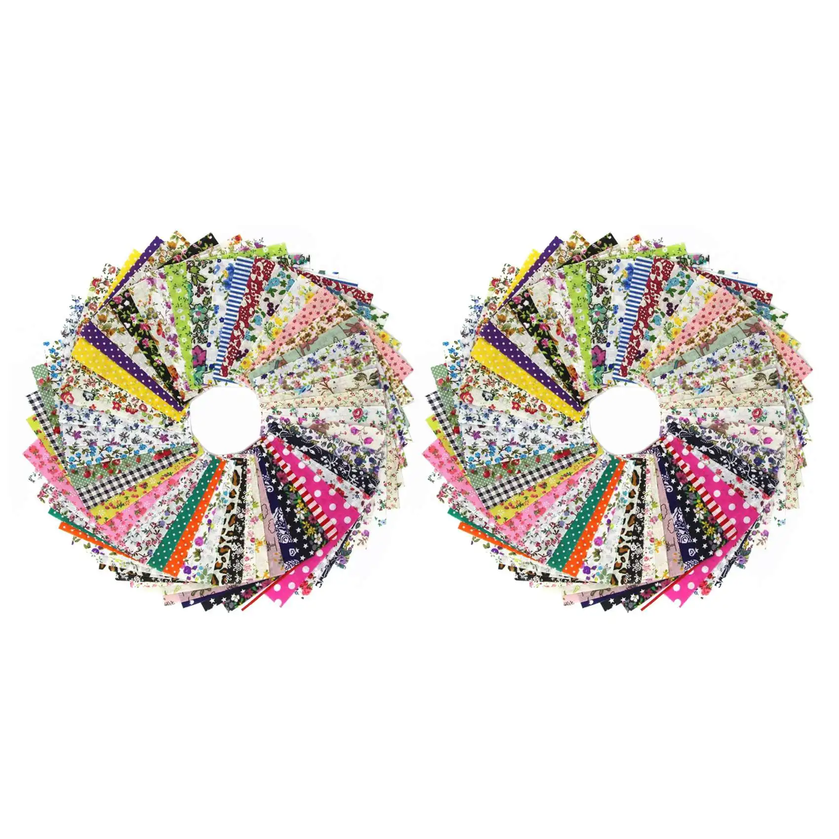 *N21R 2X DIY Quilting Patch 60Pcs 10cmx10cm Charm Pack Cotton Fabric Patchwork Bundle Fabrics Cloth Sewing