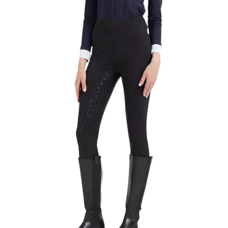 High-Waist Equestrian Sports Pants for Men and Women, Breathable Riding Breeches, Full Silicone Competition Rider Pants
