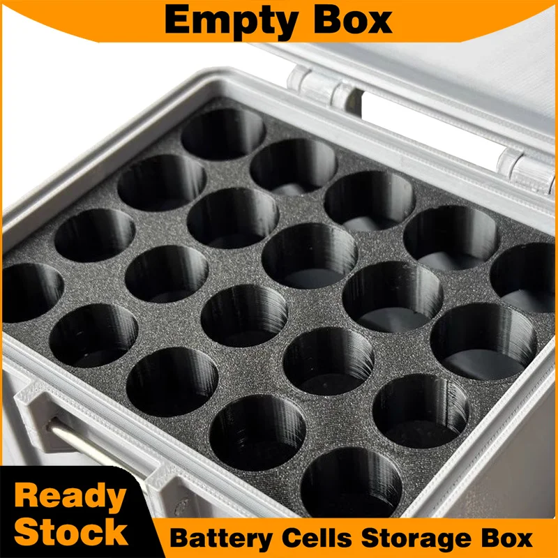Organizer for 18650 21700 Battery Storage Box 3D Printing PETG with 20 Holes Cell Holder for Lithium Battery Cells Storage