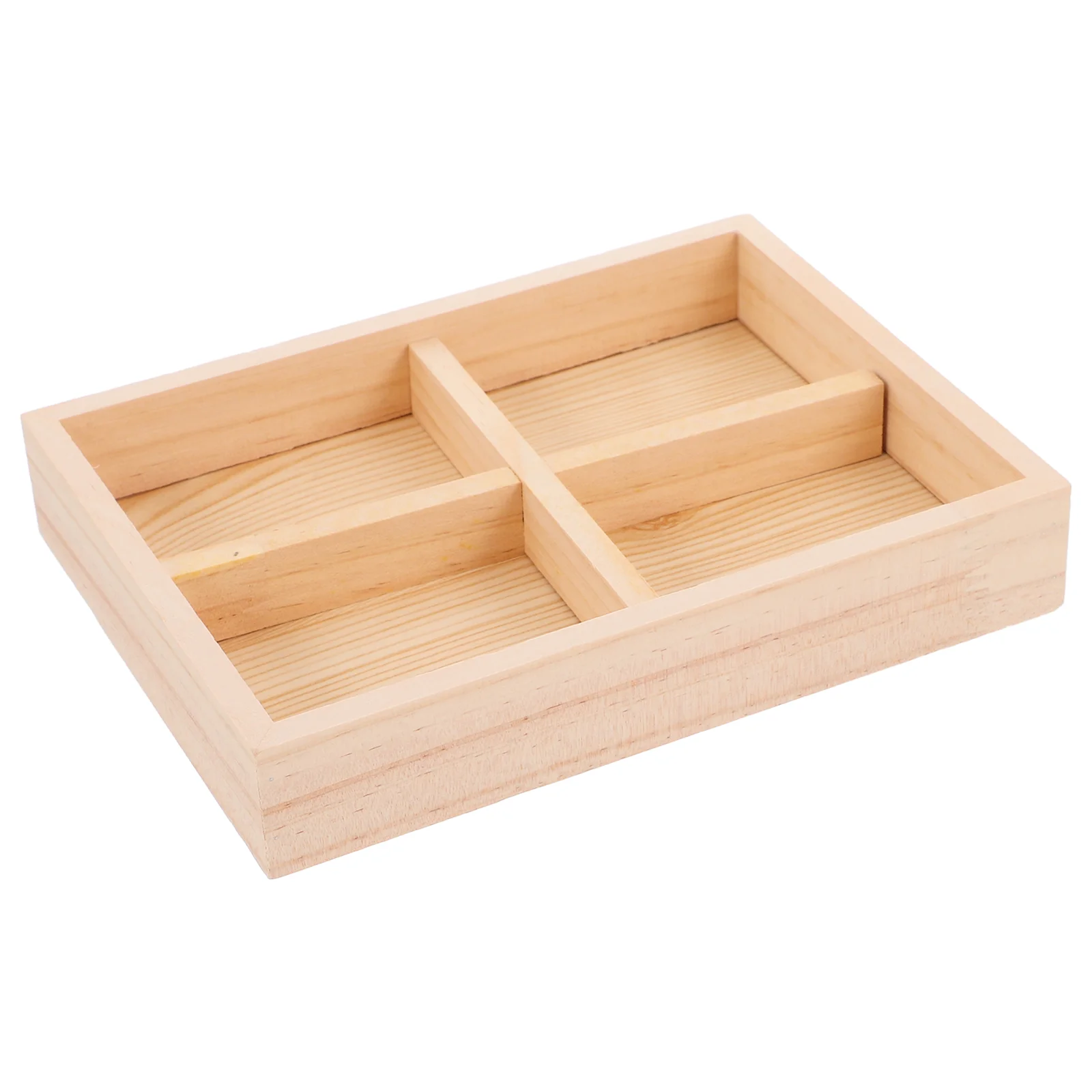 Divided Serving Platter Pine Jewelry Tray Rings Display Case Locker Decorations