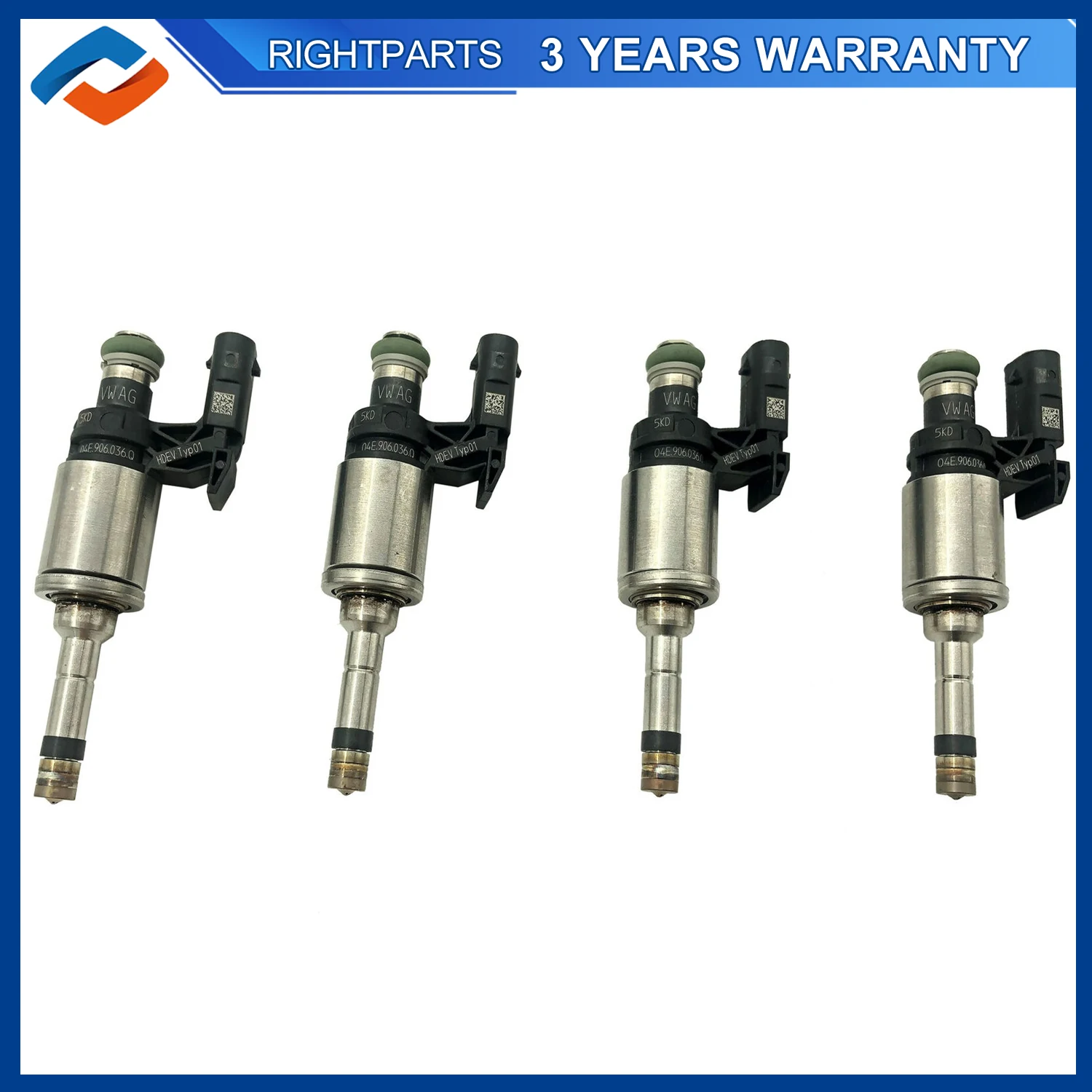 

4PCS 04E906036Q Fuel Injectors For VW Golf Tiguan Beetle Audi A1 A3 Q3 Skoda 04E906036E 04E906036C 0261500248 04E 906 036 Q