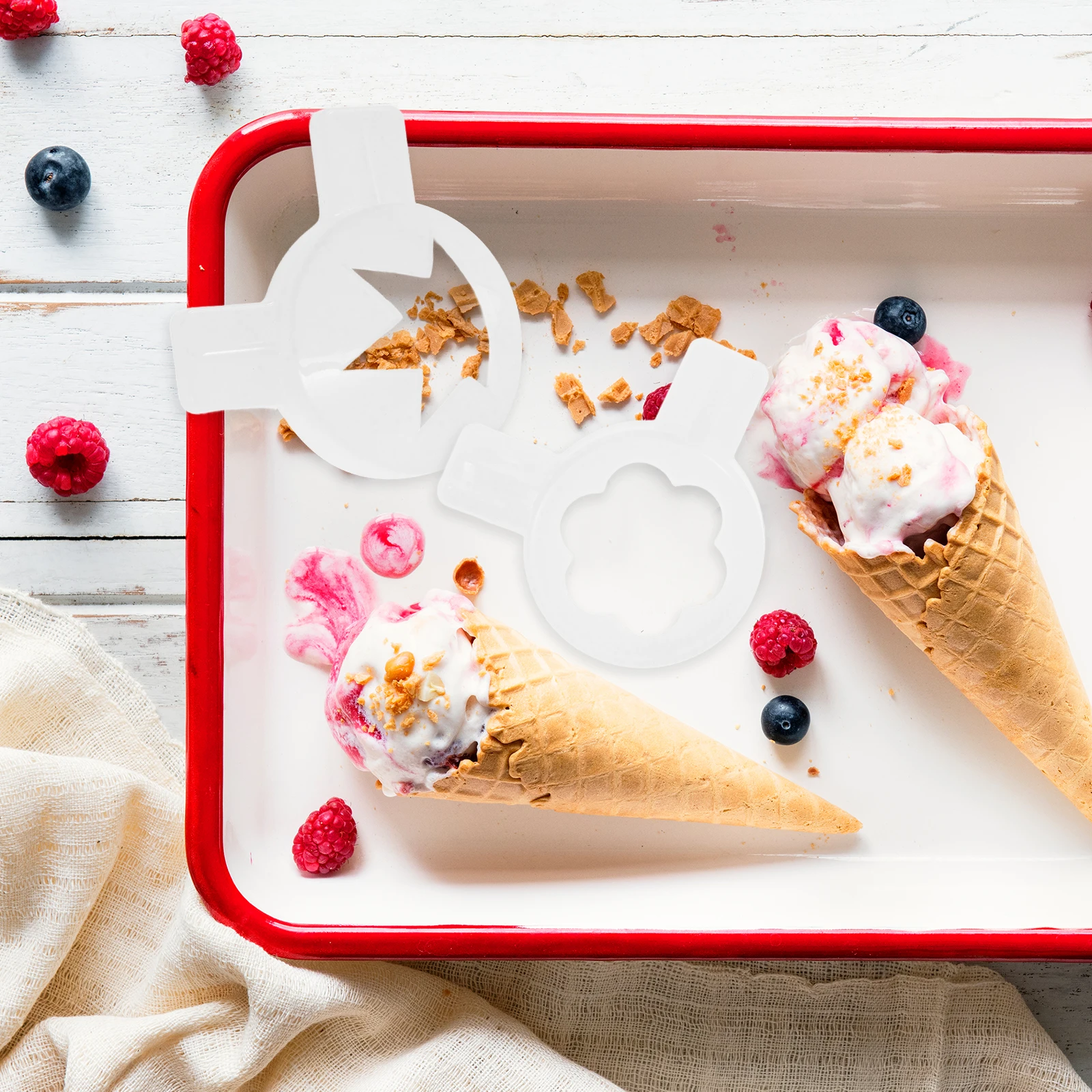 

4pcs Ice Cream Machine Nozzles Shaping Caps Reusable Plastic Heart Flower Triangle New Easy Install