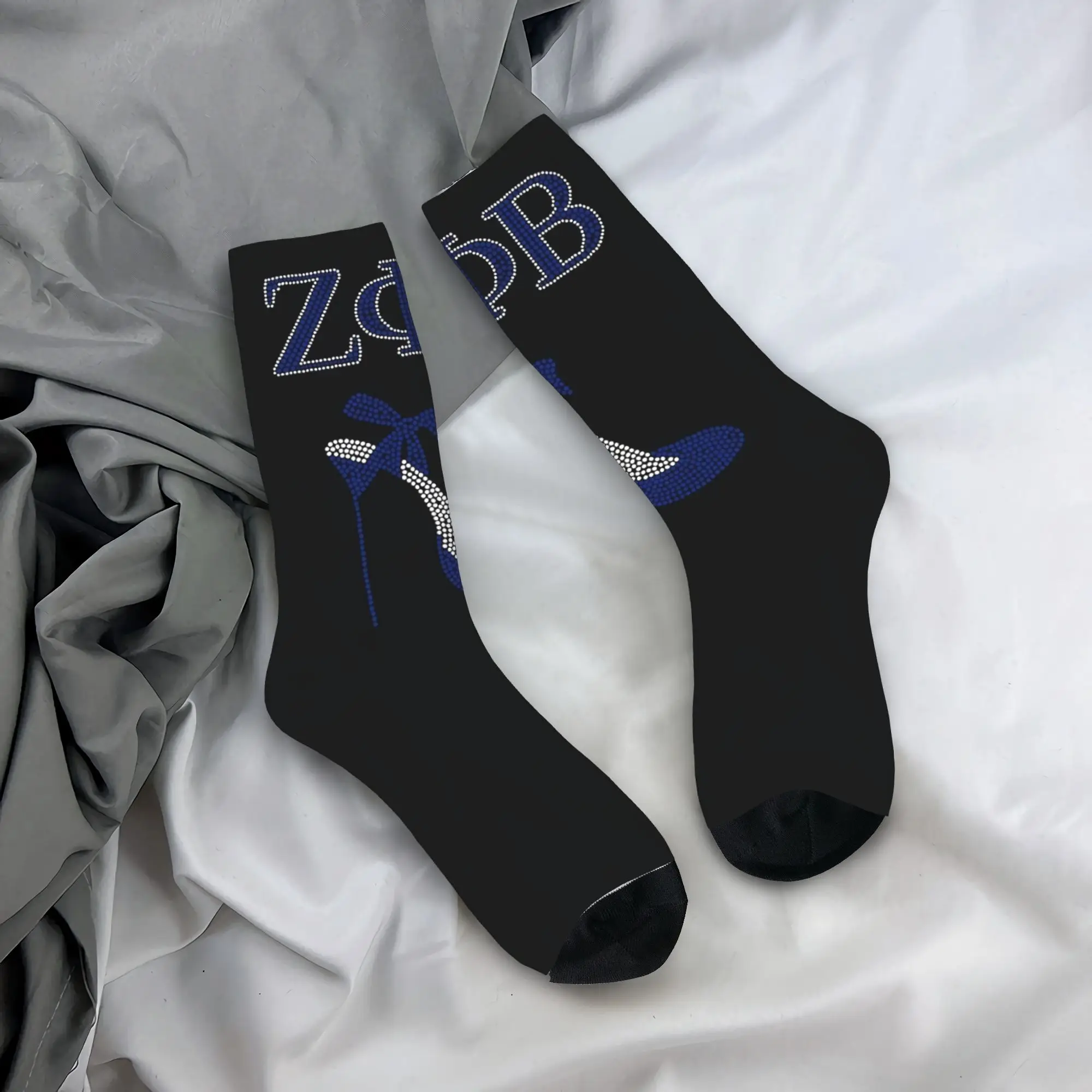 

Носки с индивидуальным принтом Zeta Phi Beta Sorority для женщин и мужчин, эластичные, летние, осенние, зимние, с греческими буквами, 1920, укороченные носки