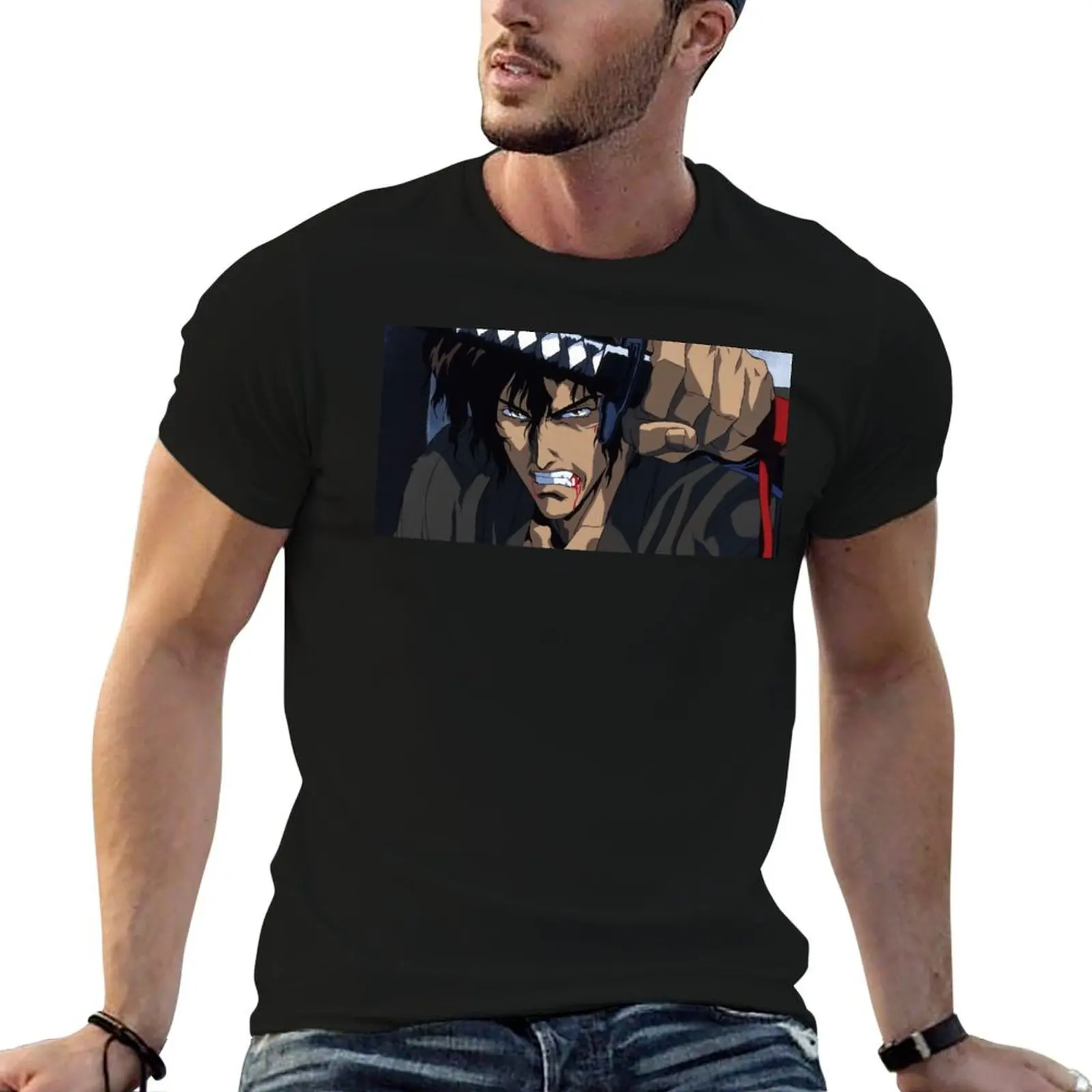 Ninja Scroll T-Shirt sports fans street wear mens workout shirts