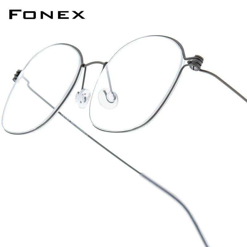 

FONEX титановая оправа для очков, мужская брендовая дизайнерская оправа для очков, сверхлегкая высококачественная дания, безвинтовые очки 7513