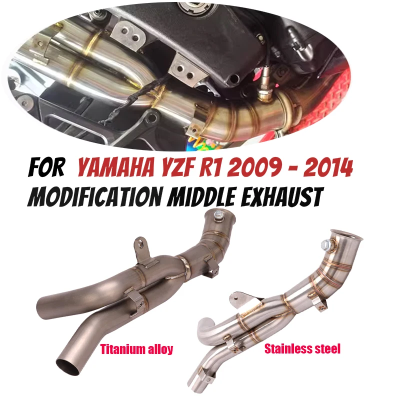 

Motorcycle Modify Middle Link Pipe Without Catalyst Exhaust Escape 51MM Miuffler Slip On For Yamaha YZF R1 2009 - 2014