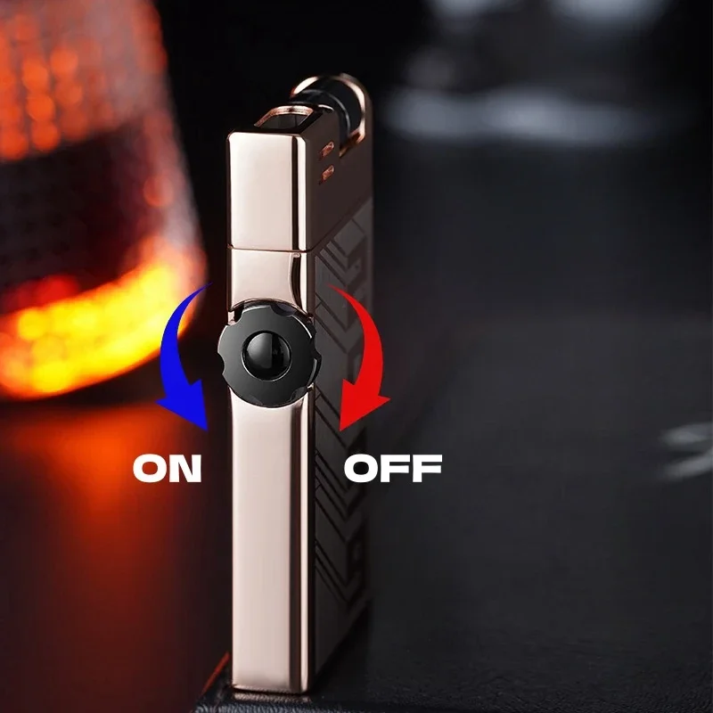 Metal Double Open Fires Inflatable Lighter Creative Roller Battery Ignition Safety Lock Switch Multipurpose Butane Gas Lighters