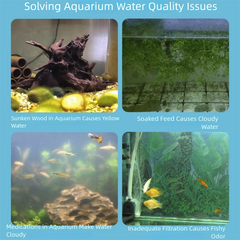 100Pcs Water Purification Aquarium Water Purification Paper De-yellowing Fish Deodorizing Water Polishing Filter Pad