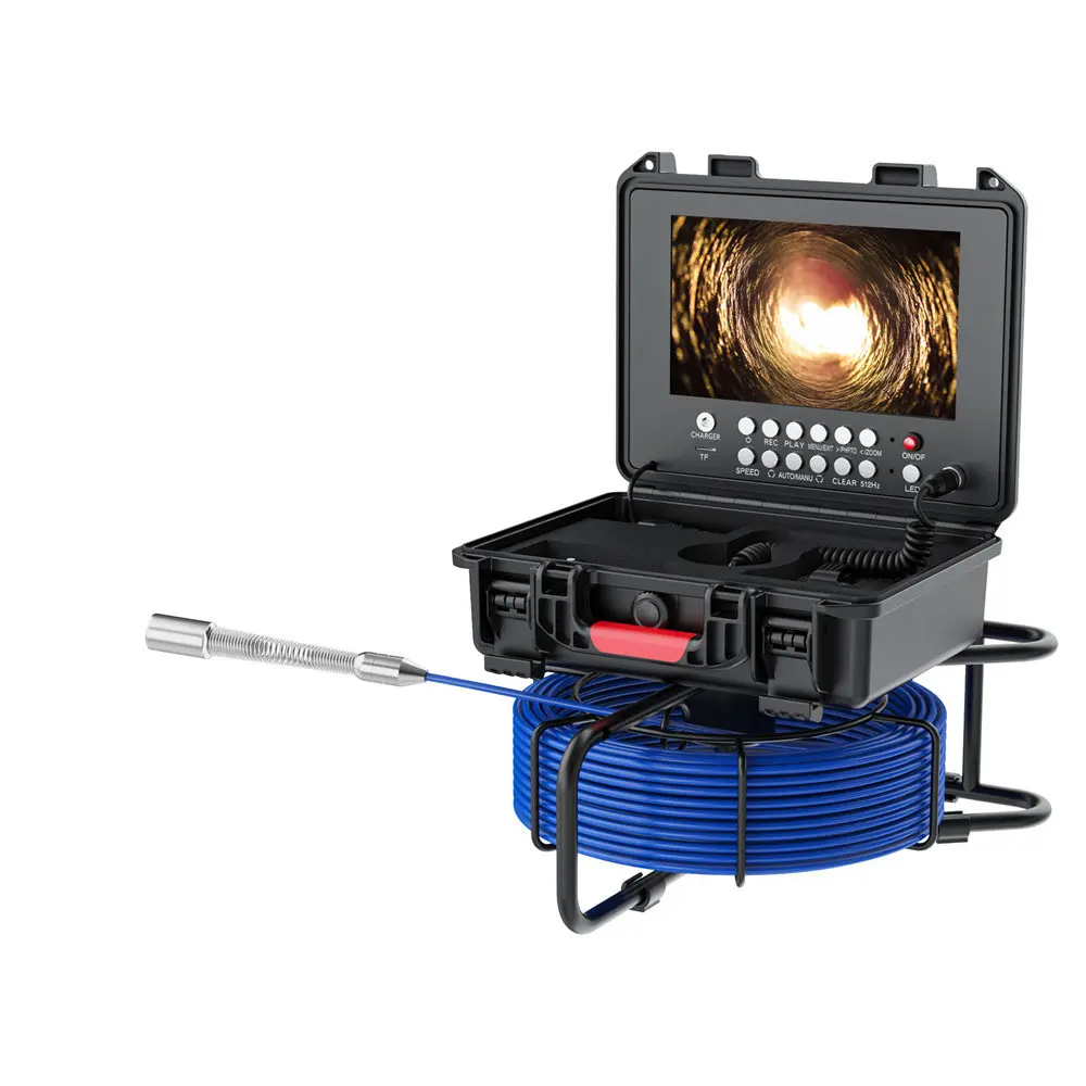 9 inch sewer industrial pipeline endoscope camera inspection system can record recording meter meter 512HZ