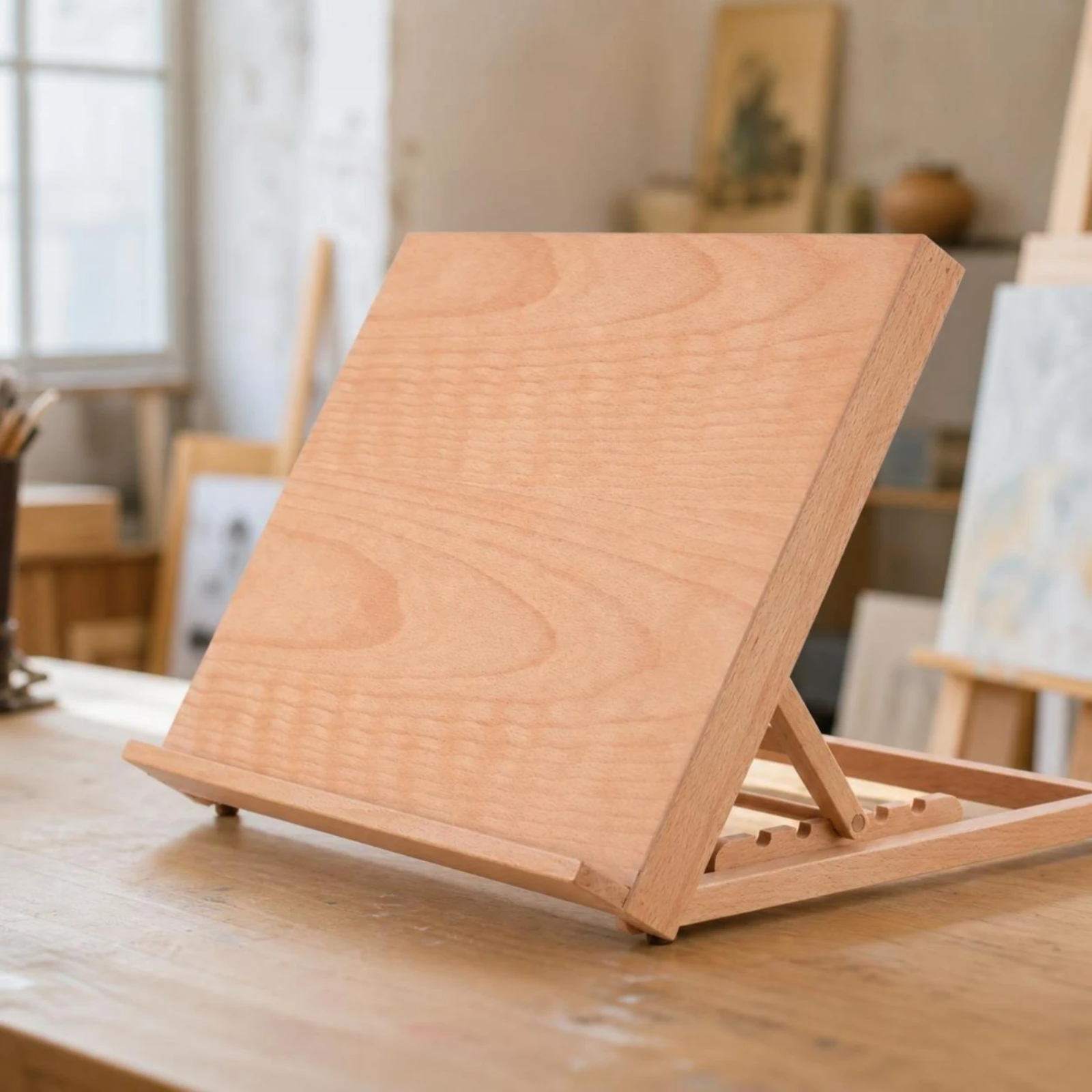 Tabletop Easel Wooden Desktop Easel Tabletop Drawing Board Stand Portable Space-Saving for Artists, Desk, Studio