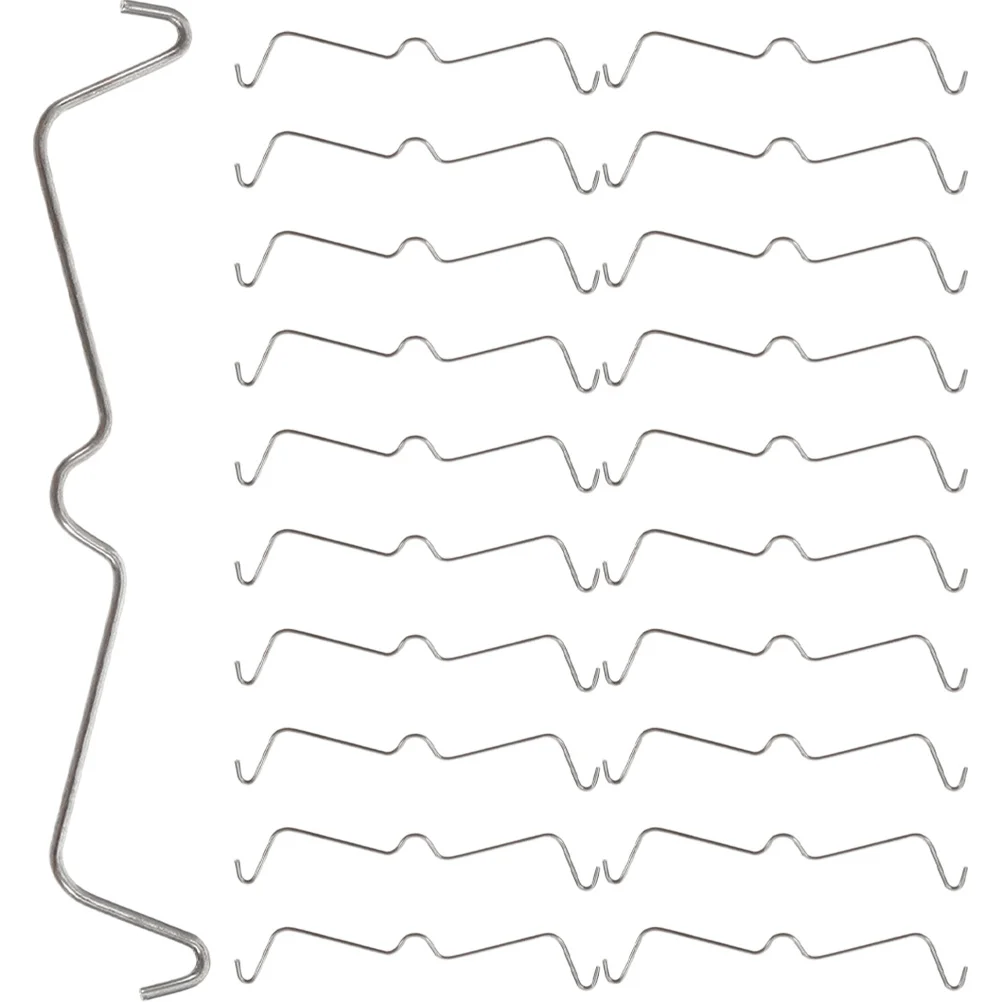 50 szt. wysokiej jakości haczyków do paneli perforowanych, nierdzewne klipsy ze stali do zawieszania narzędzi, akcesoria do systemów przechowywania na ścianie.