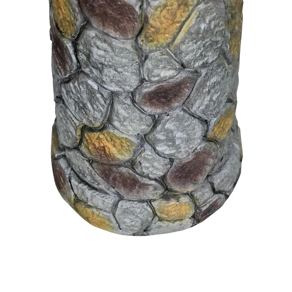 Fonte de água externa de 25,7 polegadas, dois camadas, banho de pássaros, decoração de jardim, cascata relaxante, pátio, quintal