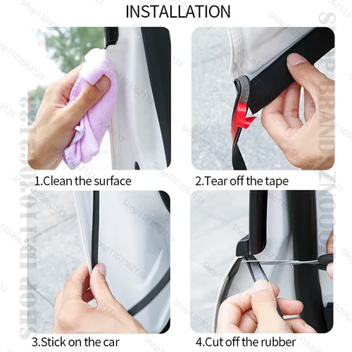 Imagen 2 del producto 1998-2025Para Kia Carnival tira de sellado de puerta de coche Protector de sellado de doble capa de goma tira insonorizada tira de sellado a prueba de polvo 12 Uds