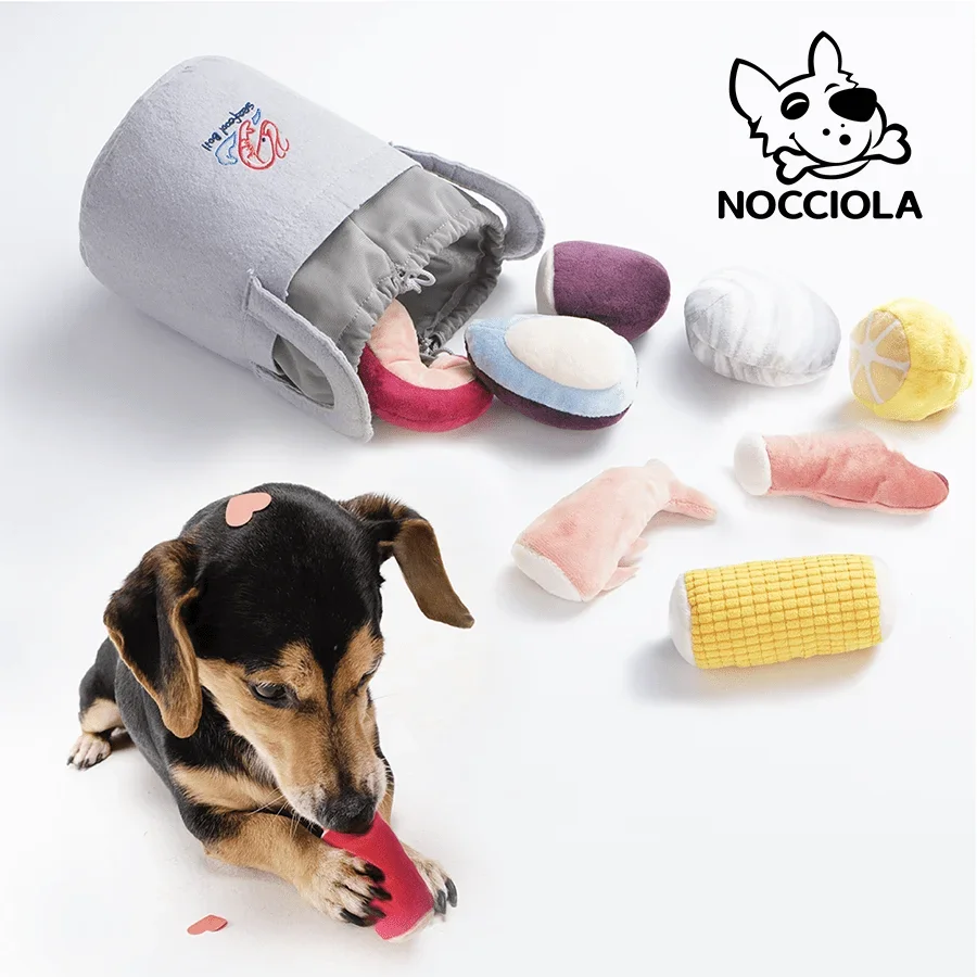 

KEEHOME Nocciola 10 PCS Seafood Boil Small Dog Toys for Boredom | Crinkle Dog Squeaky Toys to Keep Them Busy | Plush Stuffed Puppy