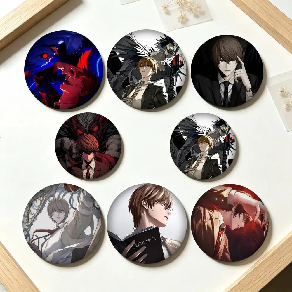 L-Light Yagami Death Note  25mm 32mm 44mm 58mm 75mm Brooches Badges Pins for Accessories Gift