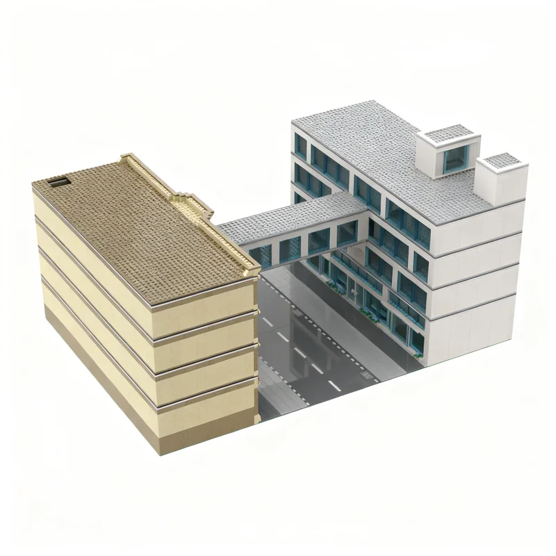 4040pcs MOC Classic & Modern Hospital Facades Modular Buildings Model Building Blocks Christmas Gift Toy Education Brick Idea