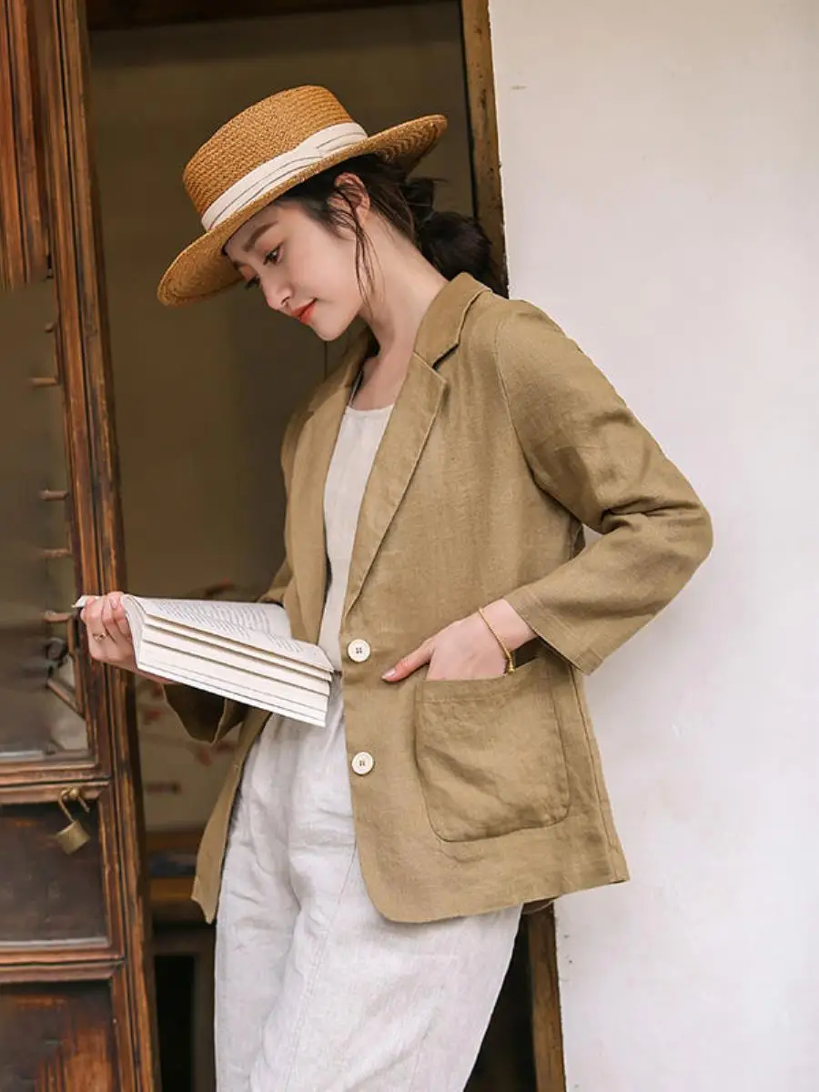 conjunto-de-jaqueta-casual-de-linho-para-mulheres-de-alta-qualidade-com-manga-longa-duas-pecas-moda-versatil-para-o-outono