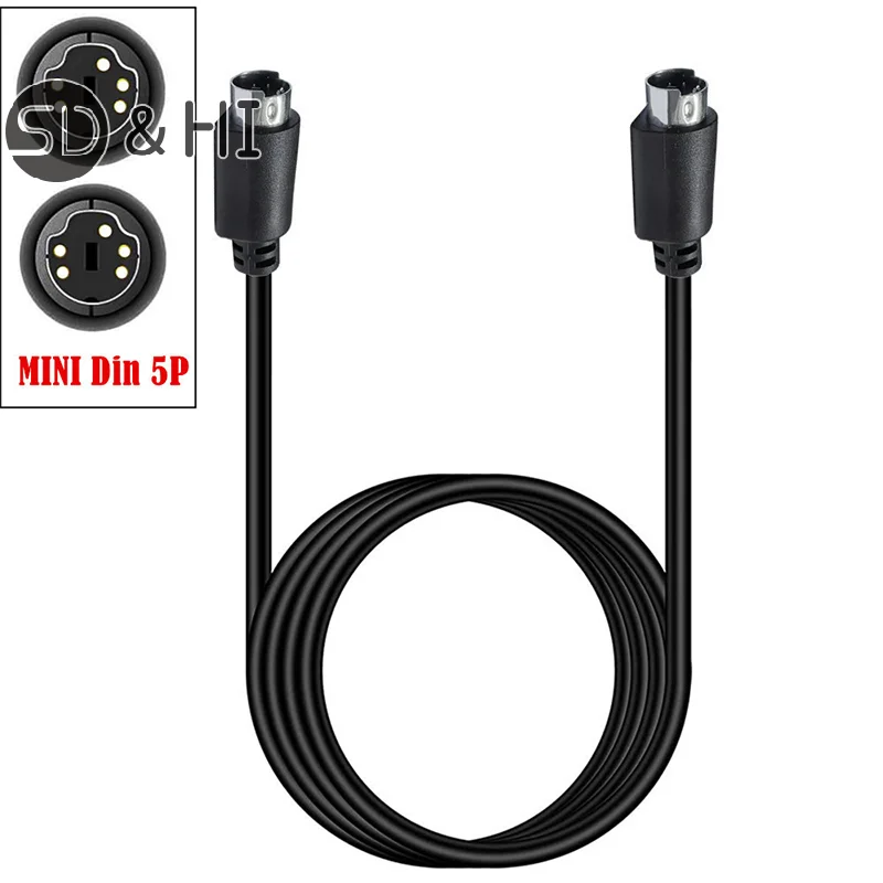 Mini Din S-Video 5 Pin Audio/Video Cable For Home Theatre MIDI AT Keyboard Game Equipment Security Monitor Musical Instrument