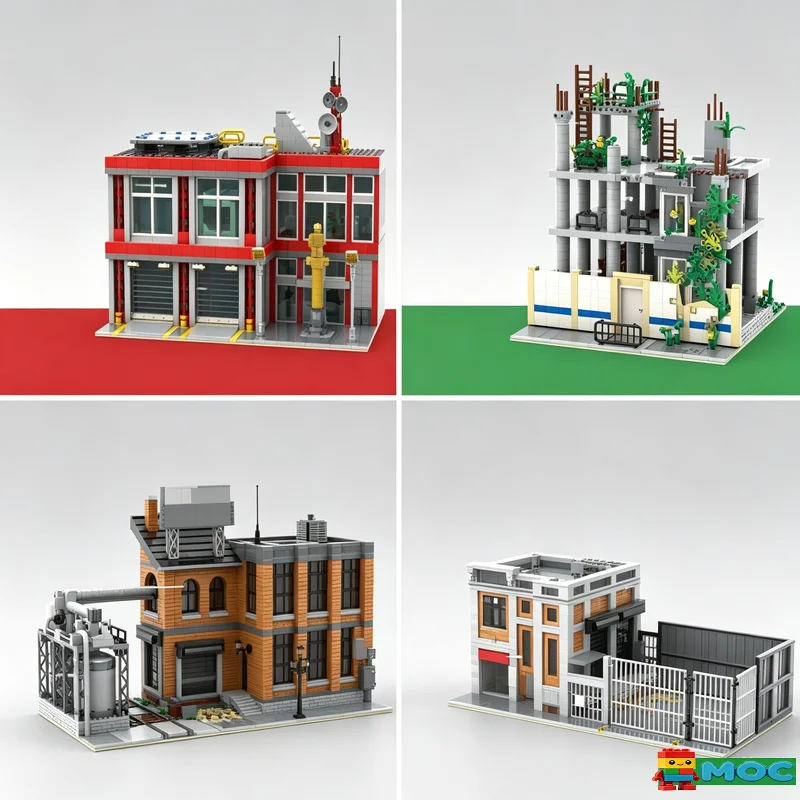 

9319PCS City Bundle 2 Four Modular Building MOC Street View Architecture Model Educational Assembly Toy Birthday Christmas Gift