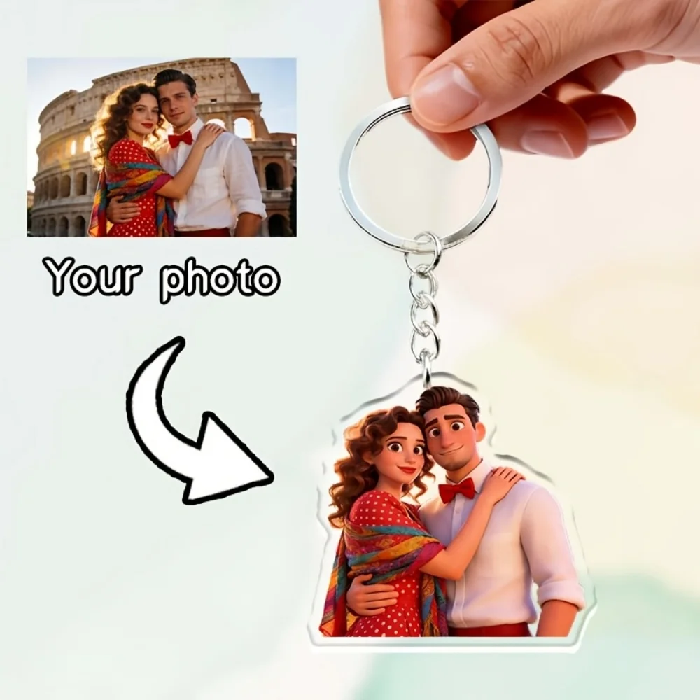 Image Custom Acrylic Keychains Custom Printed Cartoon Photo Keychain Custom Logo Keychain Color Photo Printing on Keychain
