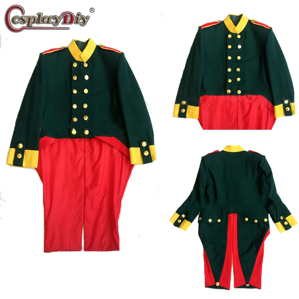 

Cosplaydiy Mens Regency Uniform Jacket Military Guard Artillery Hussar Cosplay Coat Full Set British Regency outfits Top Coat