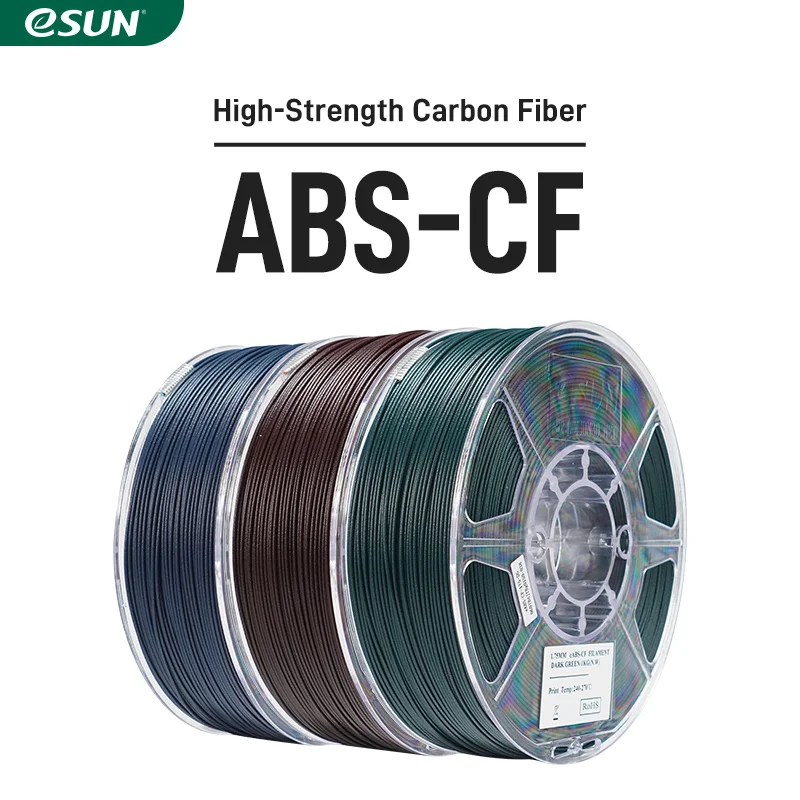 eSUN ABS Filament Carbon Fiber Filled ABS Filament 1.75mm 1KG Spool (2.2 LBS) 3D Printing Materials ABS-CF for FDM 3D Printers