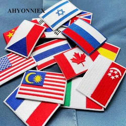 Small Size United States UK Italy France Germany Flag Personality Embroidery Badges Iron On Patch for Clothes Backpack DIY