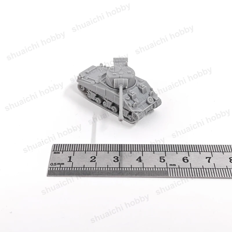 5PCS 1/144 Scale Sherman Firefly Tank Model Kit Uncolored 3D Printed Resin Combat Vehicles Simulation Chariot Static Ornament