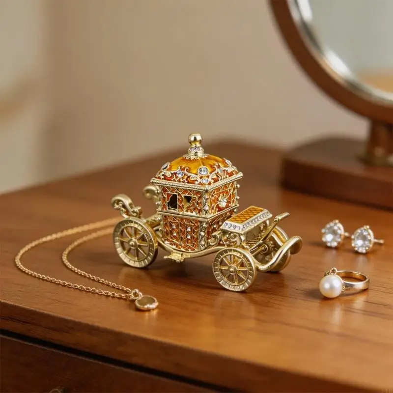 European Wheeled Jewelry Holder for Dresser Shelf Birthday Display E0BF