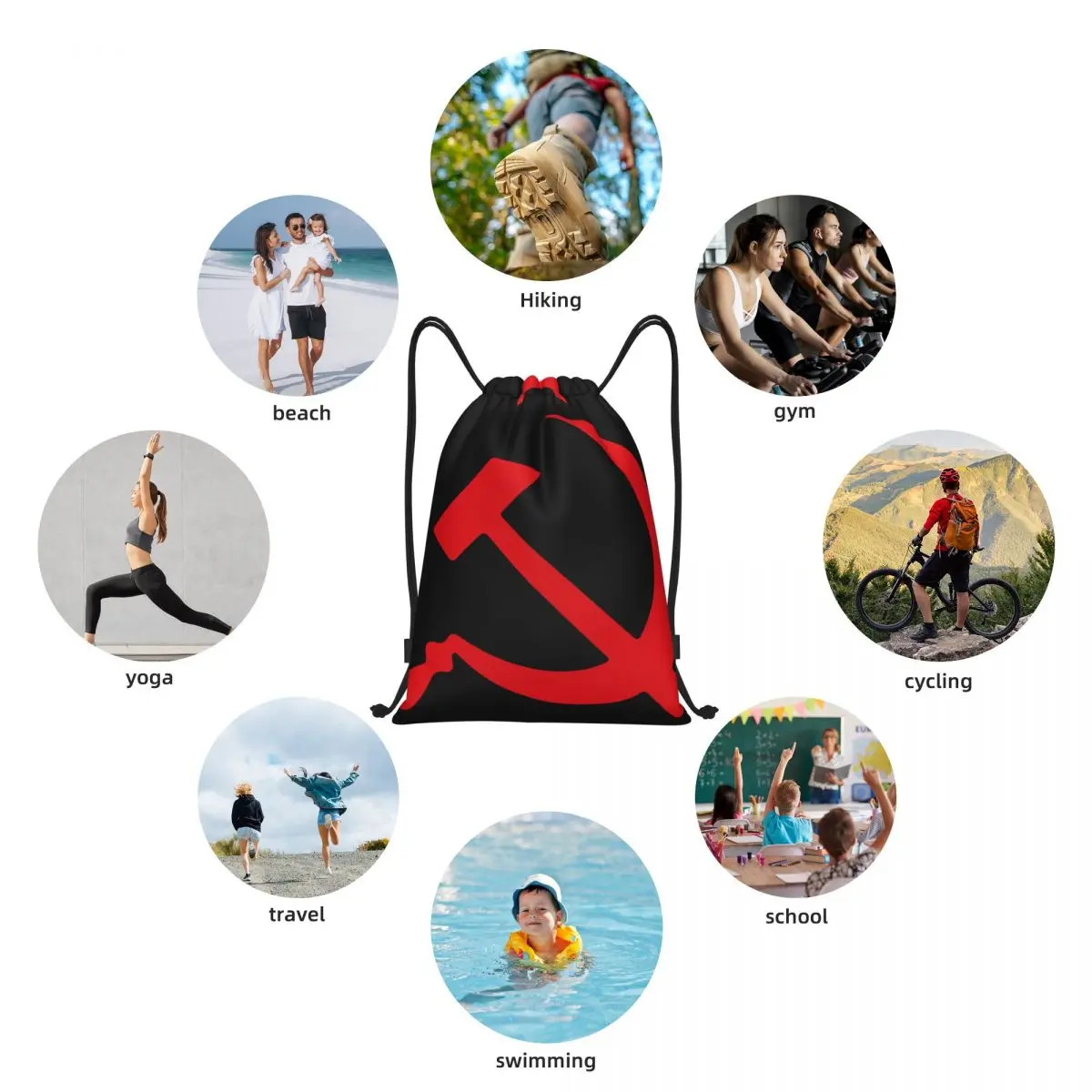 Mochila con cordón portátil de la Unión Soviética, bolsas de almacenamiento para deportes al aire libre, viajes, gimnasio, Yoga, CCCP rojo, nuevo