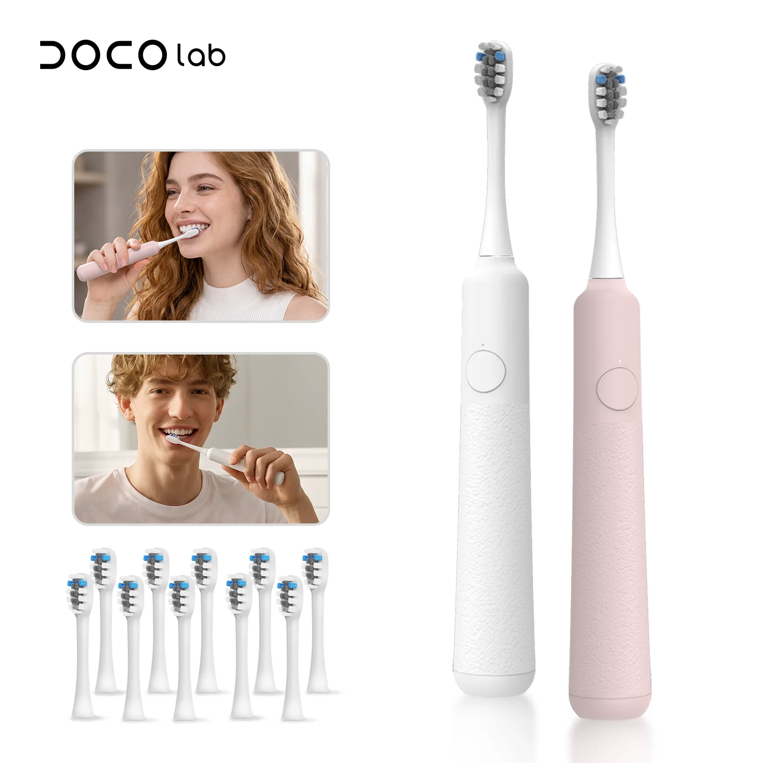 Sweep Vibration Electric Toothbrush 20° Oscillation IPX7 Waterproof Rechargeable Ultrasonic Tooth Brush DOCO LAB MT001
