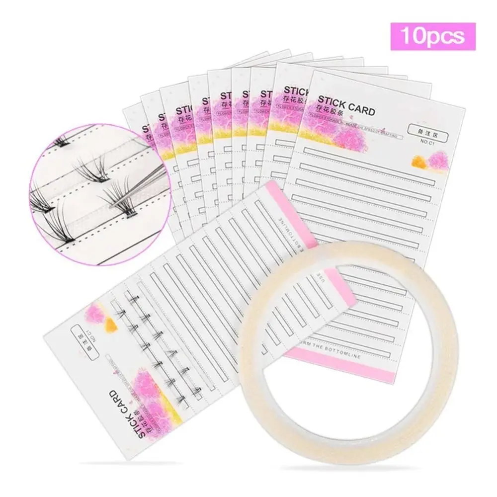 Card with 2mm Sticky Strip Premade Storage Pads Eyelash Extension Blossom Stick Eyelash Tray Palette Grafting Lash Storage Card