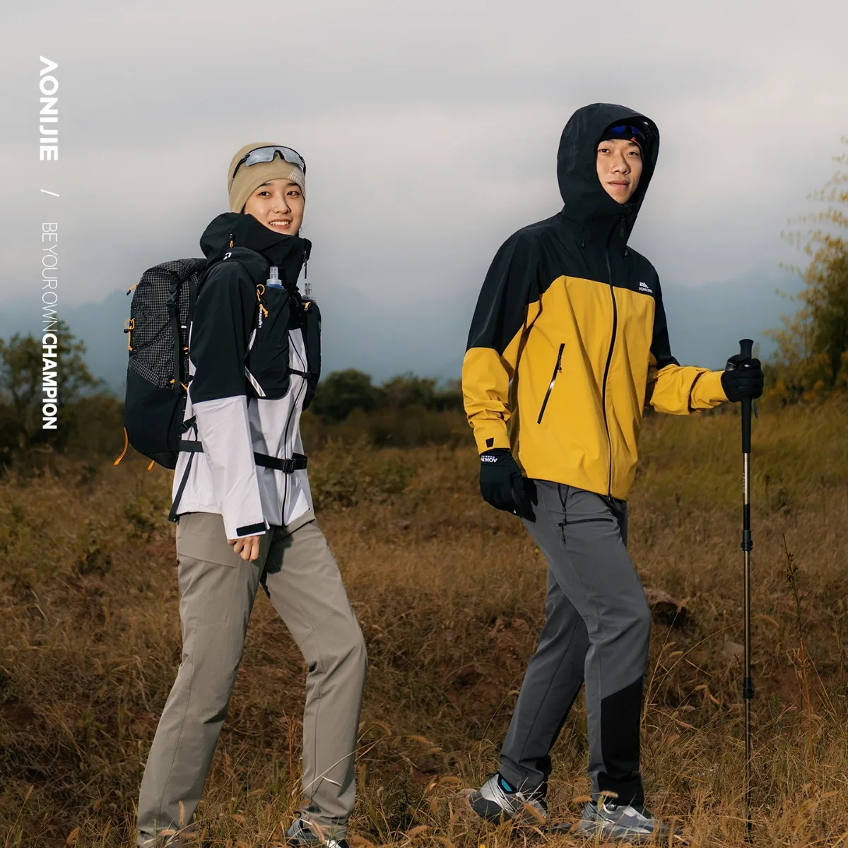 AONIJIE F5250 Trail Running Jacket Three-dimensional Hood Waterproof Wear-resistant Professional Protection for Hiking Marathon