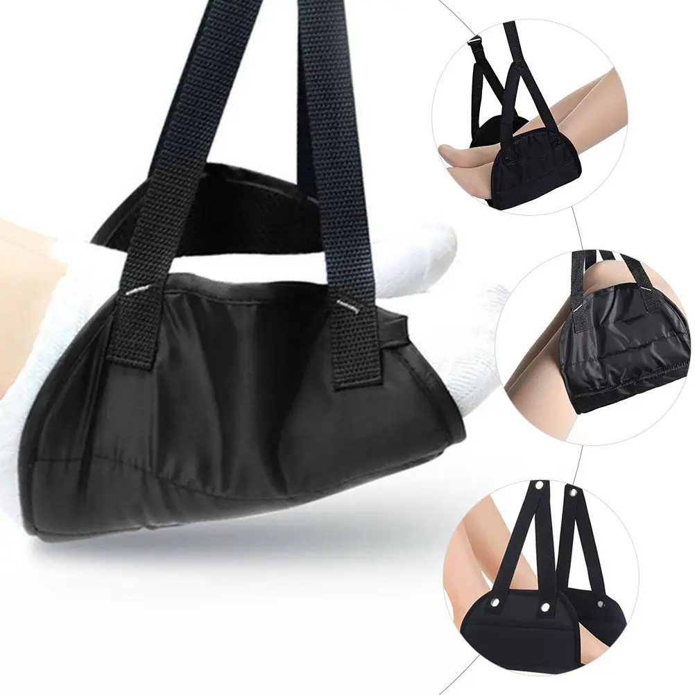 Airplane Foot Hammock Lightweight Adjustable Buckle Breathable Footrest for Airplane Flight Travel Office Comfortable Feet Sling