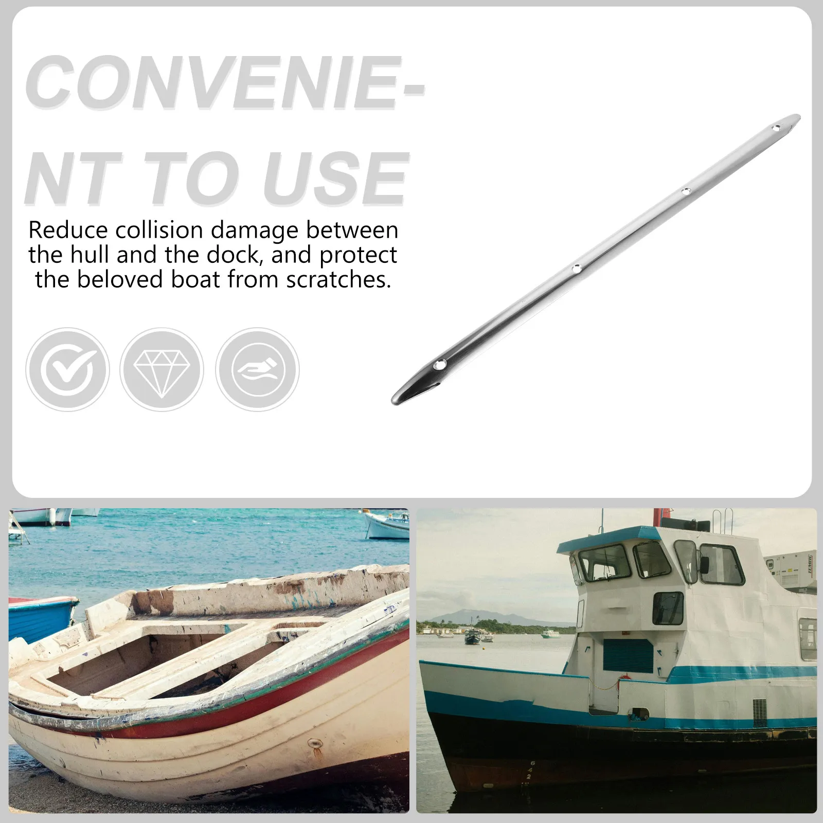 Stainless Steel Boat Rub Rail Marine Bumper Strip Hull Guard Yacht Protection Edge Dock Stainless Steel Bumper Trim
