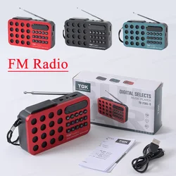 Mini Portable Pocket FM Radio Solar Charging Wireless Speakers Support USB TF Card Play Emergency Bluetooth FM Radio Receiver