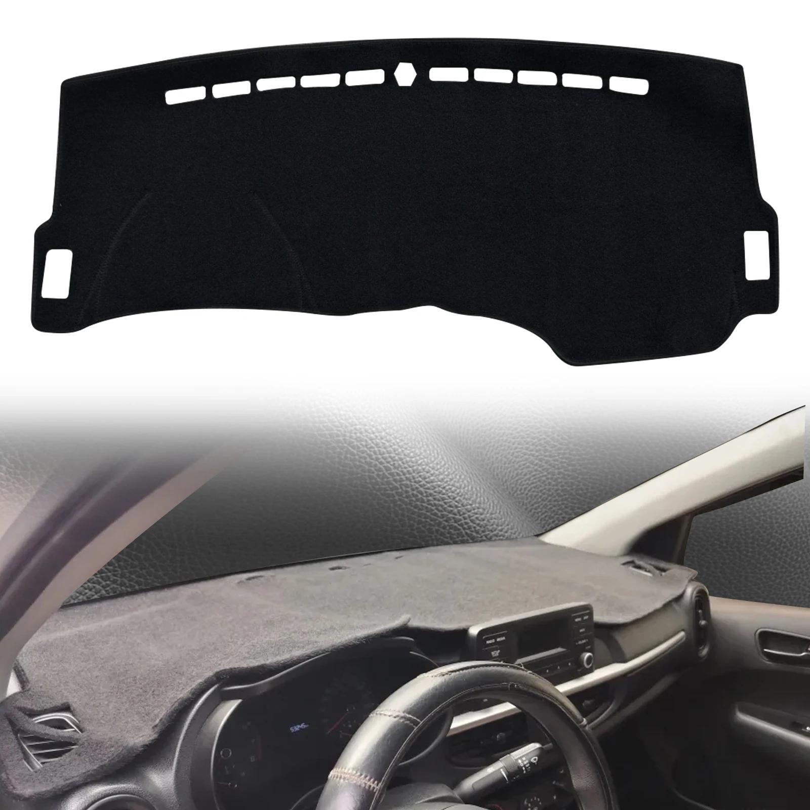Fit for Kia Picanto Morning 2017 2018 2019-2025 Car Dashmat Dashboard Cover Pad DashMat Sunshade Protective Carpet Accessories