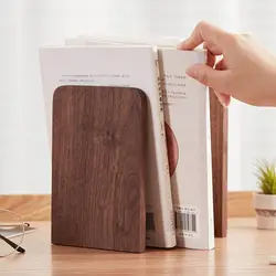 Nature Wooden Bookends Desktop Bookshelf Desk Organizer Office Home Book Accessories Storage Book Holder Wood Book Ends