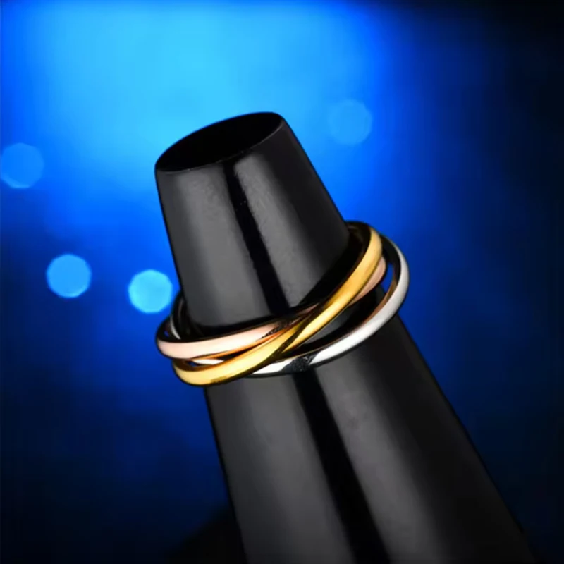 

New Arrivals Stainless Steel Fashion Classic Style 3 Ring Interlocking Ring For Women Daily Fashion Jewelry Holiday Travel Gift