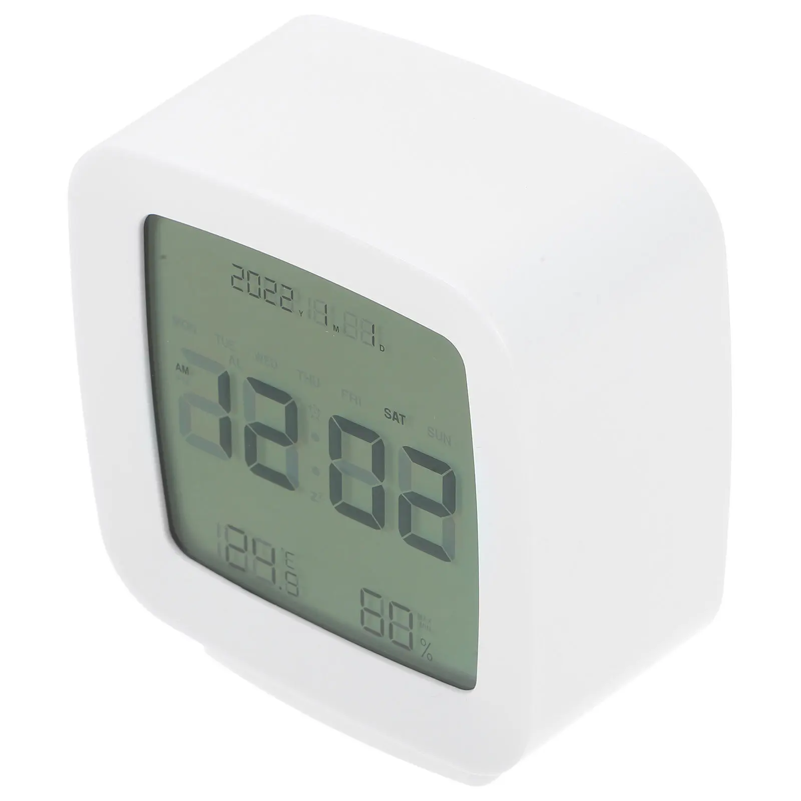 Modern Minimalist Digital Alarm Clock Large Display Battery Operated Desktop Clock for Bedroom Kitchen Office Aesthetic