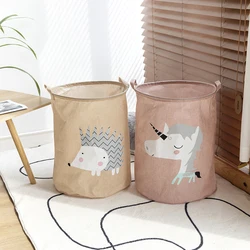 Toy Storage Bucket Cartoon Animal Storage Basket Large Capacity Storage Basket with Lid Foldable Storage Basket Home Supplies