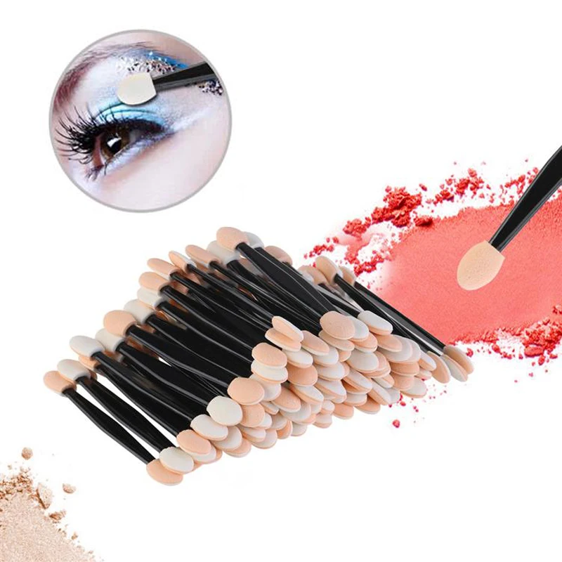 10-50PCS Dual End Disposable Eyeshadow Sponge Applicator Soft Foam Double Head Portable Mini Eye Blending Cosmetic Brush Tools