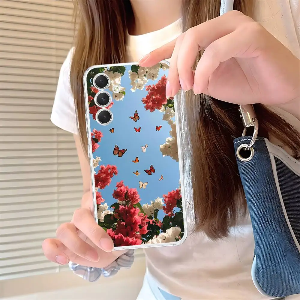 Fresh Little Flowers Phone Case For Samsung Galaxy A52 A12 A51 S21 Edge S22ULTRA S23 S24 S20LITE Plus Ultra Transparent Cover #6